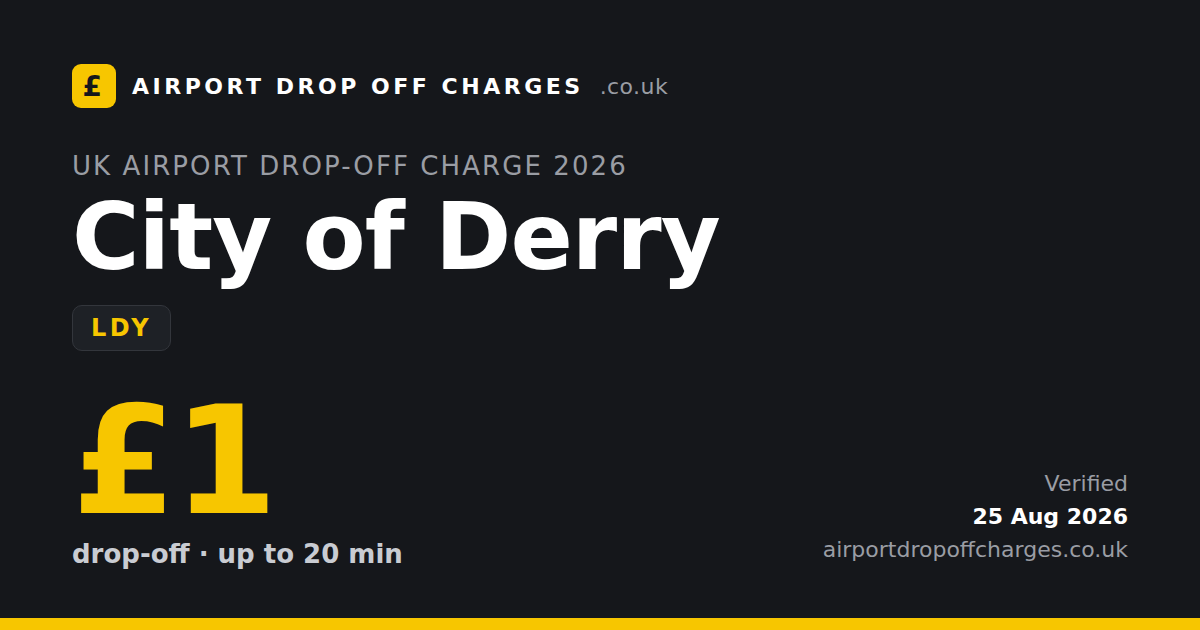 City of Derry Airport drop-off charge £1, 2026